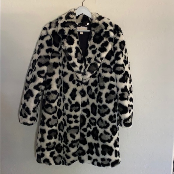 Michael Kors Leopard Faux Fur Coat 